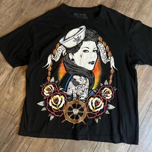 Fatal Black T-Shirt with Artistic Graphic